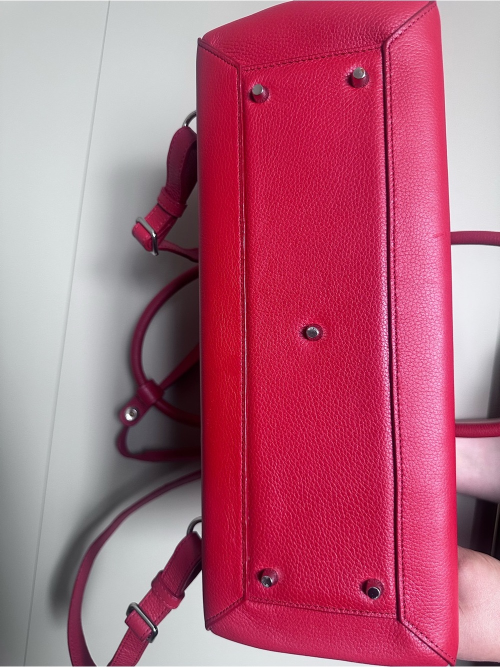Wool & oak convertible backpack pebbled red leather - Picture 7 of 10